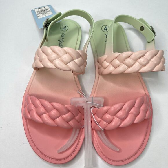 Cat & Jack Girls Jelly Multi-Color Sandals Size 4 #605 - Picture 1 of 10